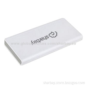 Power Banks with 10,000mAh Capacity, Lithium Polymer Battery, 5V 2.1A Output, RoHS, FCC, CE Approved